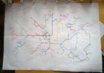 Another print of the Wakefield map that I used to try colours out. I should have just done it on the computer.